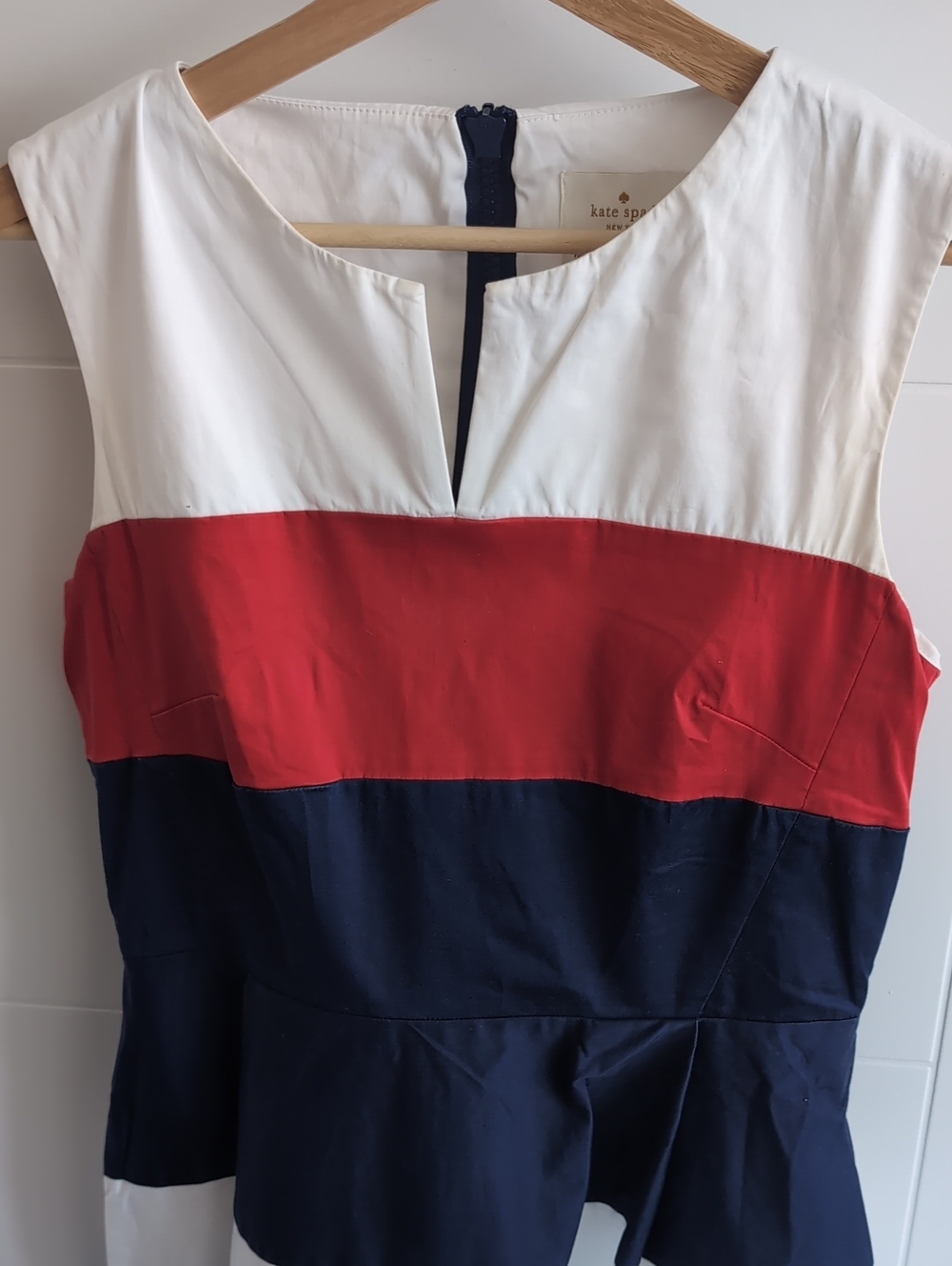 Kate Spade Colourblock Cotton Blend Midi Dress Size